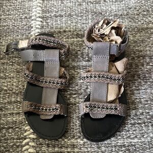 Modern Vintage Brown Sandals with Straps